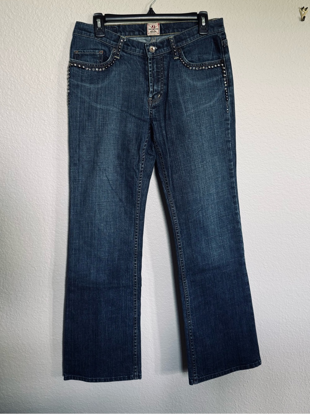 X2 Denim Laboratory Bling Embellished Boot Cut Jeans 8